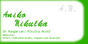 aniko mikulka business card